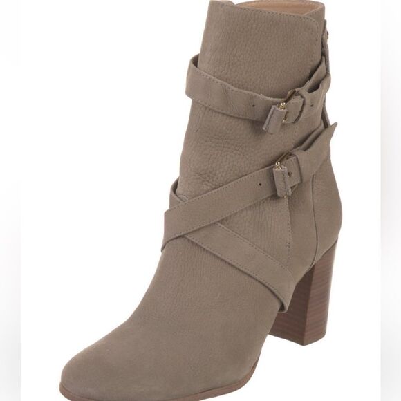 Kate Spade Lexy grey gray suede leather boots buckle 10 - Picture 2 of 9